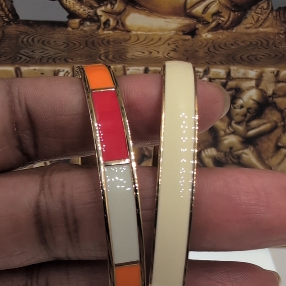 J. Crew Cream, Gold and Red Enamel Bracelets Bundle - Picture 7 of 7